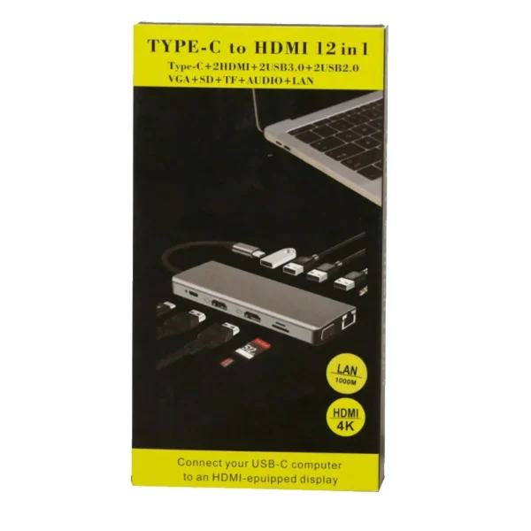 USB-C to HDTV 4K 12-in-1 Adapter Hub