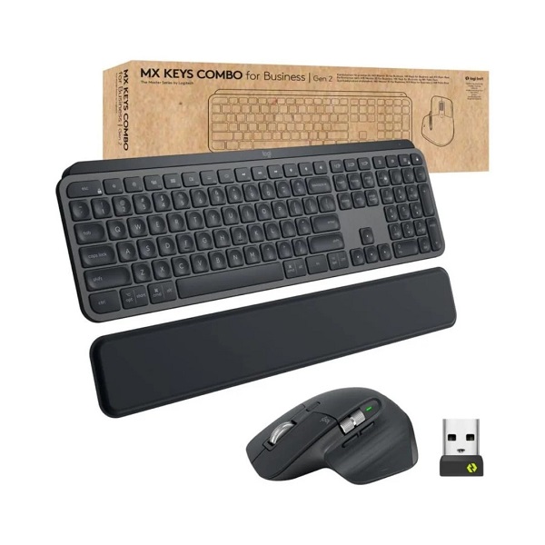Logitech MX Keys S Combo is a premium wireless keyboard and mouse set with smart illumination and multi-device Bluetooth/Logi Bolt connectivity for smooth, productive typing and navigation