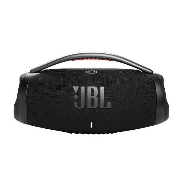 JBL Boombox 3 delivers massive JBL Original Pro Sound with deep bass, up to 24 hours of battery life, rugged IP67 water‑ and dust‑proof durability, Bluetooth 5.3 streaming, PartyBoost pairing, and a built‑in powerbank in a bold portable design.