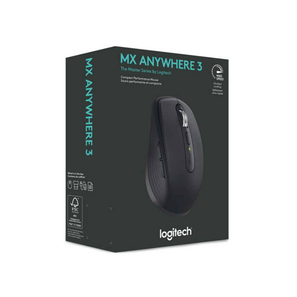 Logitech MX Anywhere 3S is a compact wireless mouse with precise tracking, quiet clicks, and fast scrolling for productivity anywhere.