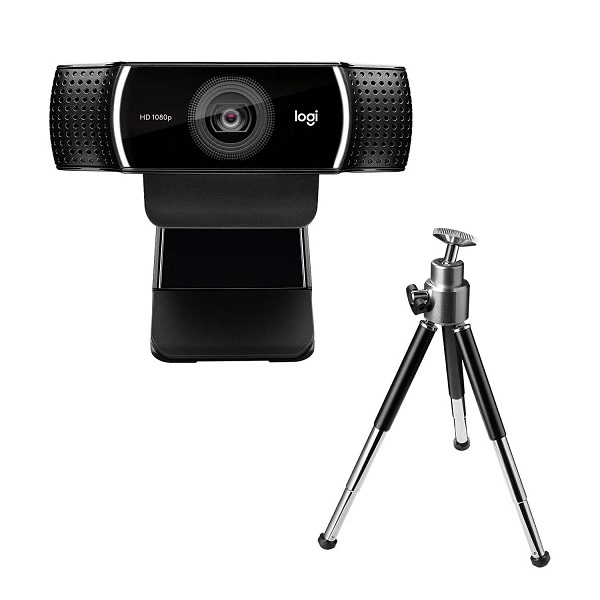 Logitech C922 Pro Webcam — Full HD 1080p streaming with autofocus, auto light correction, and dual microphones.