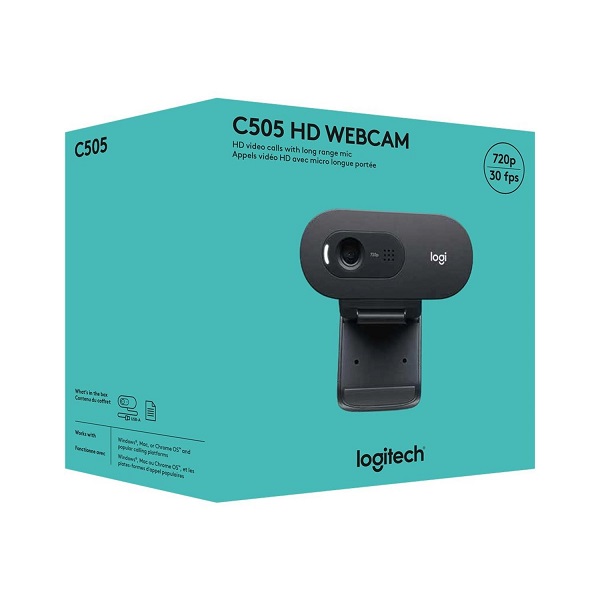 Logitech C505 HD Webcam delivers 720p HD video with a long-range noise-reducing microphone and plug-and-play USB connectivity.