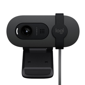 Logitech BRIO 100 Graphite 1080p Webcam — Full HD 1080p video with auto-light balance, built-in mic, and privacy shutter for clear and secure video calls.