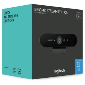 Logitech BRIO 4K Webcam — Ultra HD 4K video with HDR, RightLight 3, 5× zoom, adjustable field of view, and dual noise-reducing microphones for professional video quality.